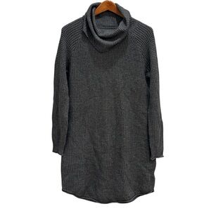 Toad & Co Chelsea Turtleneck Sweater Dress Wool Blend Gray Size Large